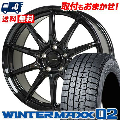 215/65R16 98Q DUNLOP ダンロップ WINTER MAXX 02 WM02 ウインターマックス 02 G SPEED G-05 Gスピード G-05 スタッドレスタイヤホイール4本セット