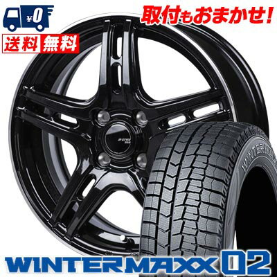 155/65R14 75Q DUNLOP WINTER MAXX 02 WM02 JP STYLE R52 スタッドレスタイヤホイール4本セット 【取付対象】