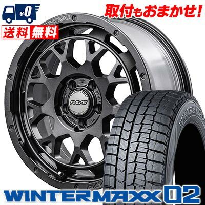 205/60R16 96T XL DUNLOP WINTER MAXX 02 WM02 TEAM DAYTONA M9+ SPEC M スタッドレスタイヤホイール4本セット 【取付対象】