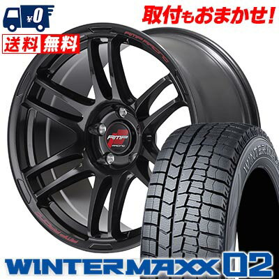215/45R17 87Q DUNLOP WINTER MAXX 02 WM02 RMP RACING R26 スタッドレスタイヤホイール4本セット 【取付対象】