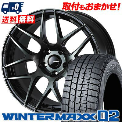 215/50R17 91Q DUNLOP WINTER MAXX 02 WM02 WedsSport SA-27R スタッドレスタイヤホイール4本セット 【取付対象】