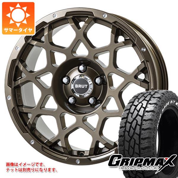 【タイヤ交換対象】アウトランダー GF/GG系用 サマータイヤ グリップマックス マッドレイジ R/T MAX LT215/70R16 100/97R ホワイトレター ブルート BR-55 6.5-16 タイヤホイール4本セット