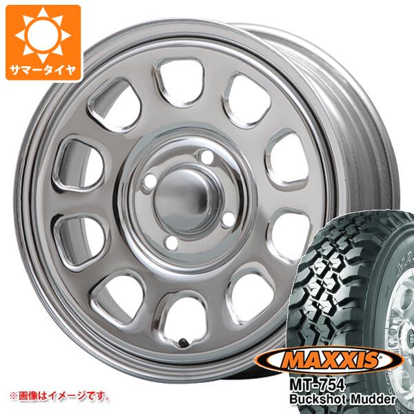 【タイヤ交換対象】ハスラー用 サマータイヤ マキシス MT-754 バックショットマッダー 195R14C 106/104R 8PR アウトラインホワイトレター MLJ デイトナ SS 5.0-14 タイヤホイール4本セット
