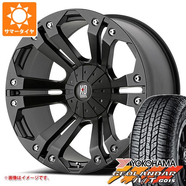 【タイヤ交換対象】ハイラックス 120系用 サマータイヤ ヨコハマ ジオランダー A/T G015 LT265/60R18 119/116S アウトラインホワイトレター KMC XD778 モンスター 9.0-18 タイヤホイール4本セット