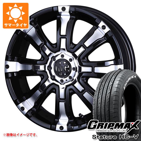 【タイヤ交換対象】エブリイバン DA17V用 サマータイヤ グリップマックス スタチャー HC-V 145/80R12 80/78Q ホワイトレター クリムソン MG ビースト 4.0-12 タイヤホイール4本セット