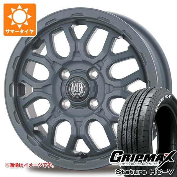 【タイヤ交換対象】ダイハツ ハイゼットトラック S500系用 サマータイヤ グリップマックス スタチャー HC-V 145/80R12 80/78Q ホワイトレター インターミラノ マッドバーン XR-800M ME 4.0-12 タイヤホイール4本セット