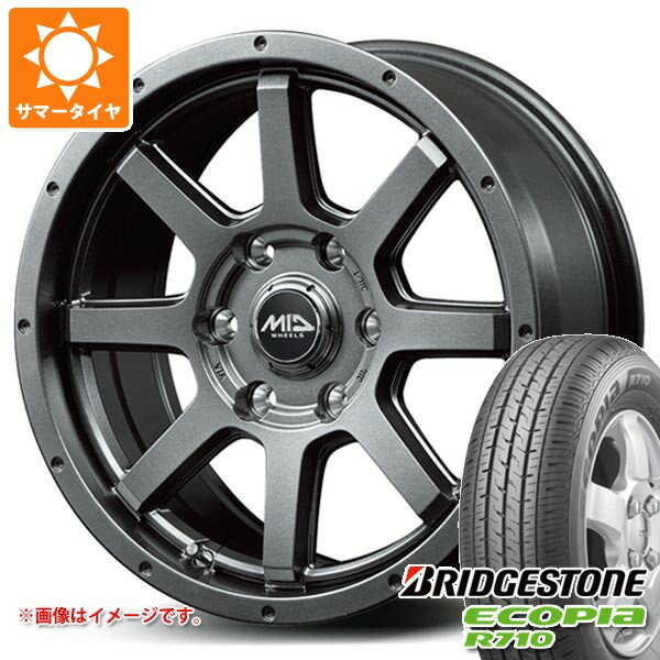 【タイヤ交換対象】ニッサン NV350キャラバン E26用 サマータイヤ ブリヂストン エコピア R710 195/80R15 107/105N ロードマックス マッドライダー 5.5-15 タイヤホイール4本セット