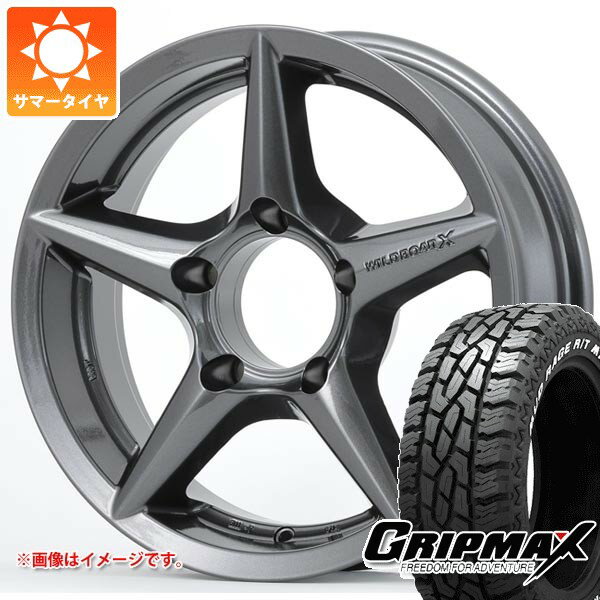 【タイヤ交換対象】5本セット スズキ ジムニー用 サマータイヤ グリップマックス マッドレイジ R/T MAX LT185/85R16 105/103Q ホワイトレター アピオ ワイルドボア X2 5.5-16 タイヤホイール5本セット
