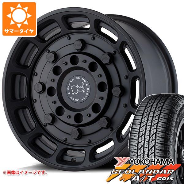 【タイヤ交換対象】ハイラックス 120系用 サマータイヤ ヨコハマ ジオランダー A/T G015 LT265/70R17 121/118S アウトラインホワイトレター ブラックライノ ウォートホッグ 8.5-17 タイヤホイール4本セット