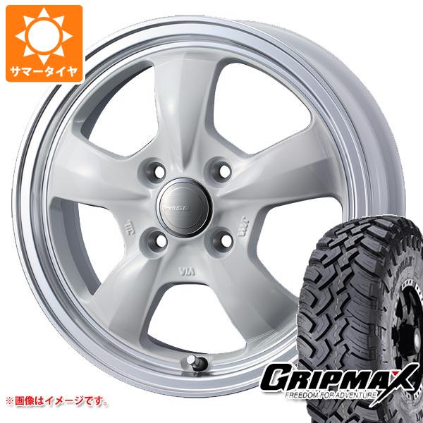 【タイヤ交換対象】ハイゼットトラック S500系用 サマータイヤ グリップマックス マッドレイジ M/T 185R14C 102/100Q ホワイトレター グラフト 5S 4.5-14 タイヤホイール4本セット