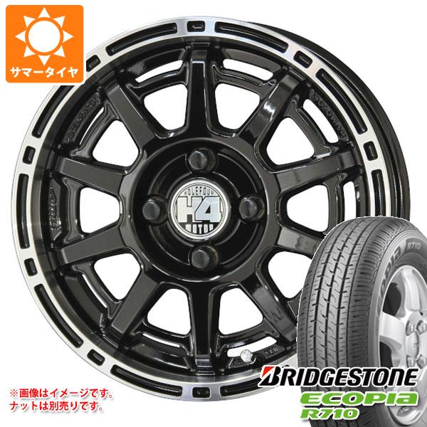 【タイヤ交換対象】キャリイ DA16T用 サマータイヤ ブリヂストン エコピア R710 165/80R14 91/90N (165R14 6PR相当) H4モーター X1 4.5-14 タイヤホイール4本セット