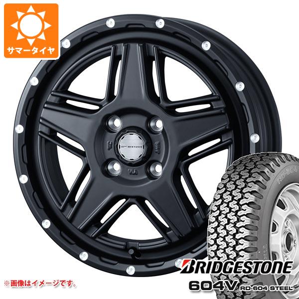 【タイヤ交換対象】キャリイ DA16T用 サマータイヤ ブリヂストン 604V RD-604 スチール 165R14 6PR (165/80R14 91/90N相当) マッドヴァンス07 4.5-14 タイヤホイール4本セット