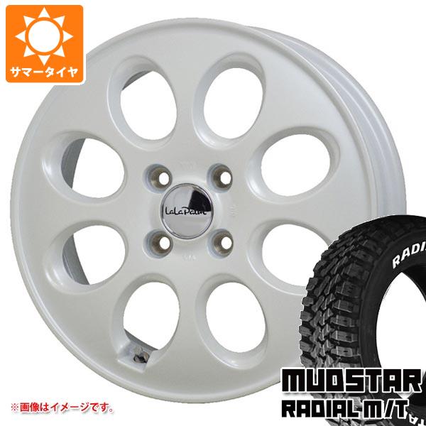 【タイヤ交換対象】アトレーワゴン S300系用 サマータイヤ マッドスター ラジアル M/T 165/60R15 77S ホワイトレター ララパーム オーバル 4.5-15 タイヤホイール4本セット