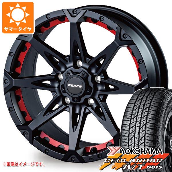 【タイヤ交換対象】エクリプスクロス GK系用 サマータイヤ ヨコハマ ジオランダー A/T G015 235/65R17 108H XL ブラックレター フォース デナリ 7.5-17 タイヤホイール4本セット
