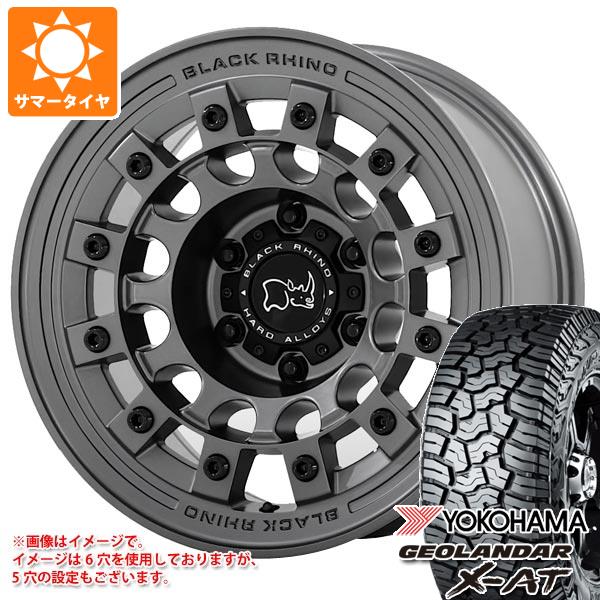 【タイヤ交換対象】ジープ ラングラー JK/JL系用 サマータイヤ ヨコハマ ジオランダー X-AT G016 LT285/70R17 121/118Q ブラックレター ブラックライノ フジ タイヤホイール4本セット