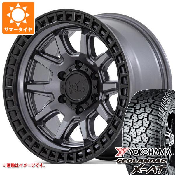 【タイヤ交換対象】ジープ ラングラー JK/JL系用 サマータイヤ ヨコハマ ジオランダー X-AT G016 LT285/70R17 121/118Q ブラックレター ブラックライノ キャリコ タイヤホイール4本セット