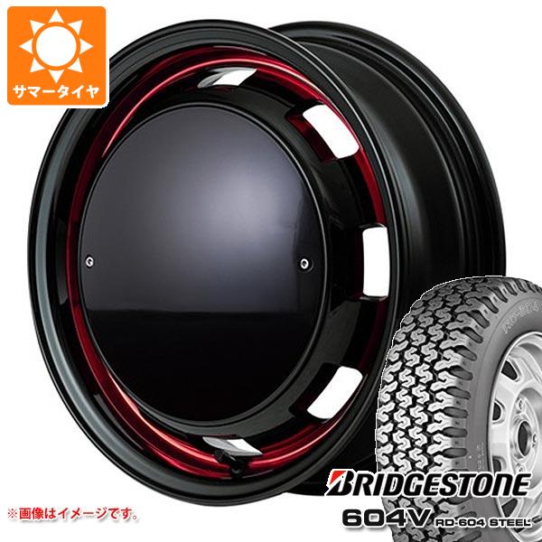 【タイヤ交換対象】ハスラー用 サマータイヤ ブリヂストン 604V RD-604 スチール 165R14 6PR (165/80R14 91/90N相当) ガルシア シスコ ポップ 4.5-14 タイヤホイール4本セット