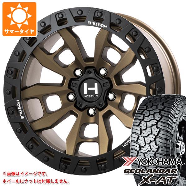 【タイヤ交換対象】ジープ ラングラー JK/JL系用 サマータイヤ ヨコハマ ジオランダー X-AT G016 LT295/70R17 121/118Q ブラックレター ホスタイル H129 モハベ タイヤホイール4本セット