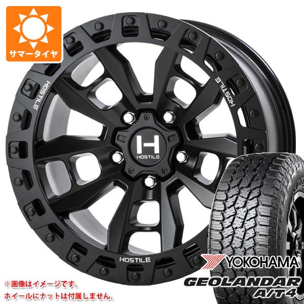 【タイヤ交換対象】ジープ ラングラー JK/JL系用 サマータイヤ ヨコハマ ジオランダー A/T4 G018 LT295/70R17 121/118S ブラックレター ホスタイル H130 クランドン タイヤホイール4本セット