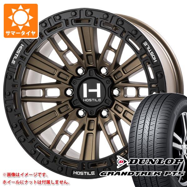 【タイヤ交換対象】ハイラックス 120系用 サマータイヤ ダンロップ グラントレック PT5 265/70R17 115S HOSTILE H130 クランドン 9.0-17 タイヤホイール4本セット