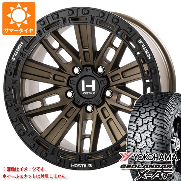 【タイヤ交換対象】ジープ ラングラー JK/JL系用 サマータイヤ ヨコハマ ジオランダー X-AT G016 LT295/70R17 121/118Q ブラックレター ホスタイル H130 クランドン タイヤホイール4本セット