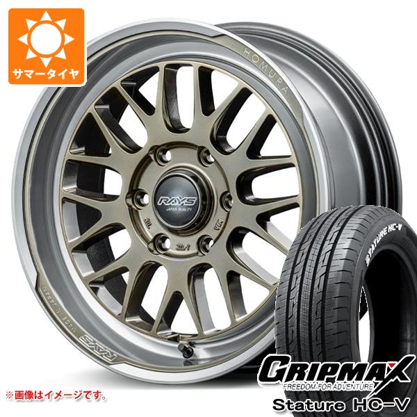 【タイヤ交換対象】ハイエース 200系用 サマータイヤ グリップマックス スタチャー HC-V 225/50R18C 107/105H ホワイトレター レイズ ホムラ 2x9L-RA 7.5-18 タイヤホイール4本セット