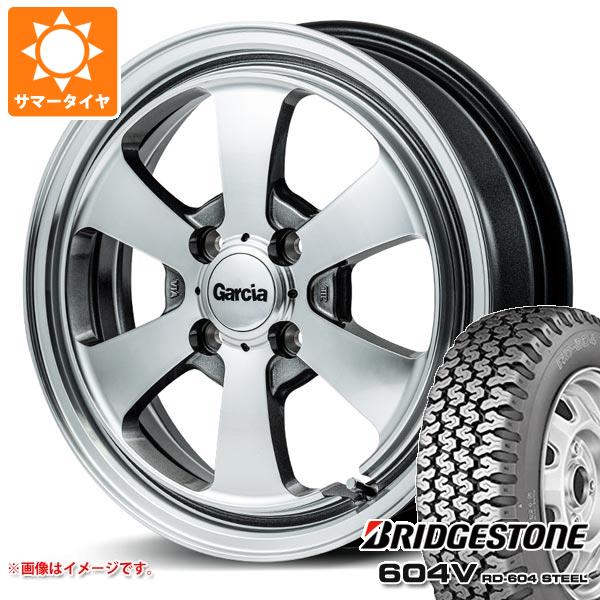 【タイヤ交換対象】キャリイ DA16T用 サマータイヤ ブリヂストン 604V RD-604 スチール 155R12 6PR (155/80R12 83/81N相当) ガルシア ダラス6 4.0-12 タイヤホイール4本セット