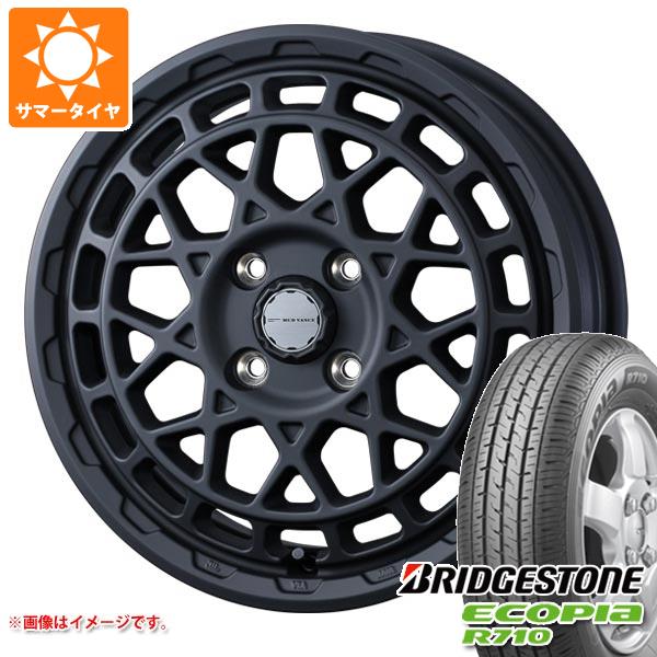 【タイヤ交換対象】キャリイ DA16T用 サマータイヤ ブリヂストン エコピア R710 165/80R14 91/90N (165R14 6PR相当) マッドヴァンスX タイプM 4.5-14 タイヤホイール4本セット