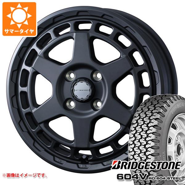 【タイヤ交換対象】ハイゼットトラック S500系用 サマータイヤ ブリヂストン 604V RD-604 スチール 145/80R12 80N マッドヴァンスX タイプS 4.0-12 タイヤホイール4本セット