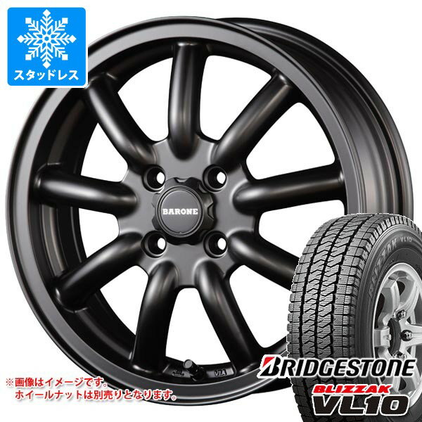 【タイヤ交換対象】スズキ キャリイ DA16T用 スタッドレス ブリヂストン ブリザック VL10 145/80R12 80/78N (145R12 6PR相当) ファブレス ヴァローネ MC-9 タイヤホイール4本セット