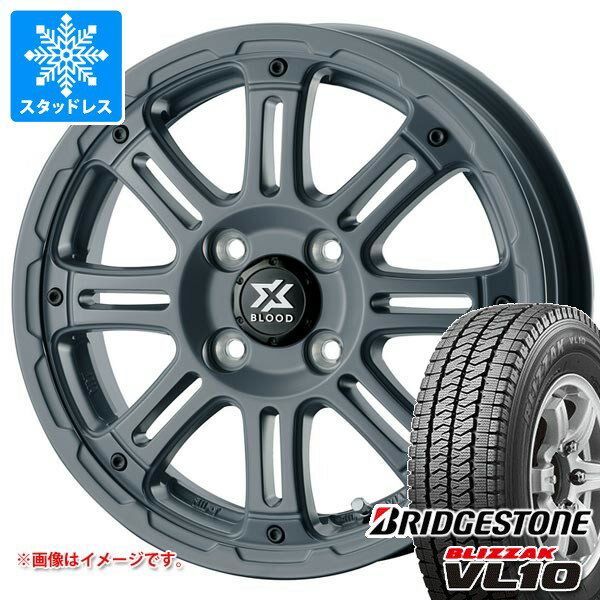 【タイヤ交換対象】スズキ キャリイ DA16T用 スタッドレス ブリヂストン ブリザック VL10 145/80R12 80/78N (145R12 6PR相当) コスミック クロスブラッド XB01 タイヤホイール4本セット