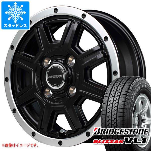 【タイヤ交換対象】ハイゼットトラック S500系用 スタッドレス ブリヂストン ブリザック VL1 155R12 6PR (155/80R12 83/81N相当) ロードマックス WF-8 タイヤホイール4本セット