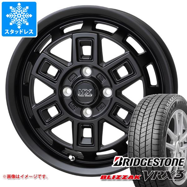 【タイヤ交換対象】スタッドレスタイヤ ブリヂストン ブリザック VRX3 155/70R12 73Q ＆ マッドクロス アイヴァー 4.0-12 タイヤホイール4本セット155/70-12 BRIDGESTONE BLIZZAK VRX3