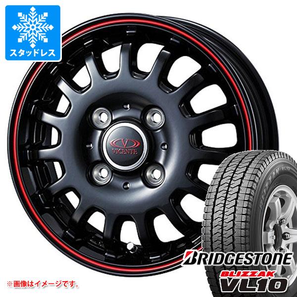 【タイヤ交換対象】キャリイ DA16T用 スタッドレス ブリヂストン ブリザック VL10 145/80R12 80/78N (145R12 6PR相当) ヴィセンテ04CA タイヤホイール4本セット