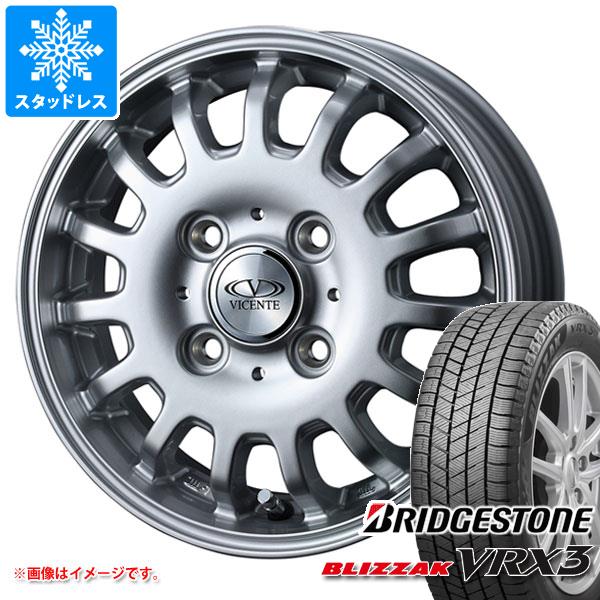 【タイヤ交換対象】エブリイワゴン DA17W用 スタッドレス ブリヂストン ブリザック VRX3 155/70R13 75Q ヴィセンテ04EV タイヤホイール4本セット