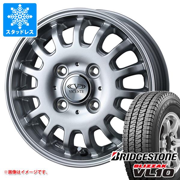 【タイヤ交換対象】キャリイ DA16T用 スタッドレス ブリヂストン ブリザック VL10 145/80R12 80/78N (145R12 6PR相当) ヴィセンテ04CA タイヤホイール4本セット