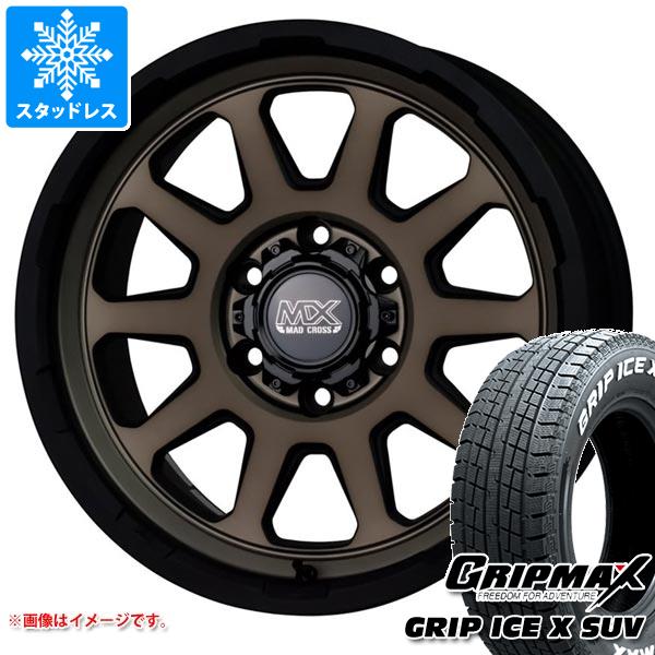 【タイヤ交換対象】ハイエース 200系用 スタッドレス グリップマックス グリップアイスエックス SUV 195/80R15 107/105N ホワイトレター マッドクロスレンジャー タイヤホイール4本セット