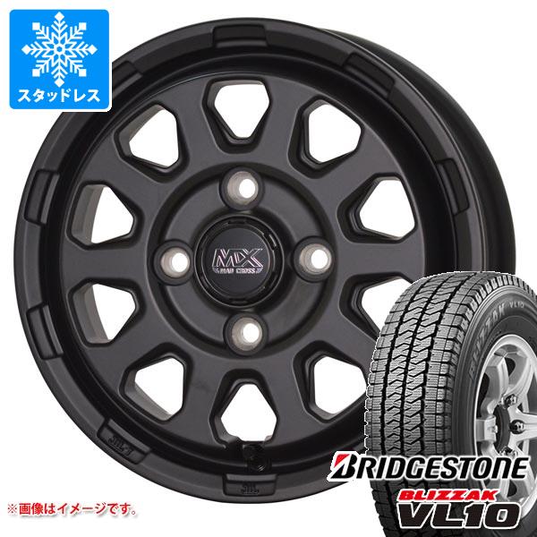 【タイヤ交換対象】ハイゼットトラック S500系用 スタッドレス ブリヂストン ブリザック VL10 145/80R12 80/78N (145R12 6PR相当) マッドクロスレンジャー タイヤホイール4本セット