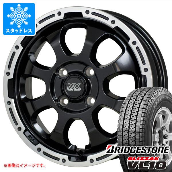 【タイヤ交換対象】キャリイ DA16T用 スタッドレス ブリヂストン ブリザック VL10 145/80R12 80/78N (145R12 6PR相当) マッドクロスグレイス タイヤホイール4本セット