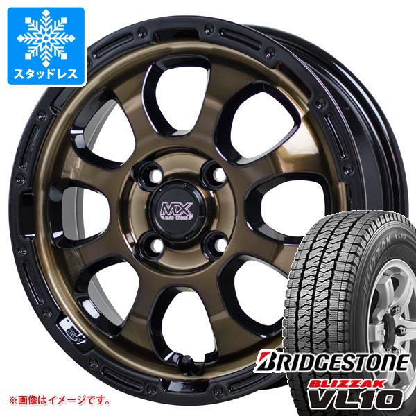 【タイヤ交換対象】ハイゼットトラック S500系用 スタッドレス ブリヂストン ブリザック VL10 145/80R12 80/78N (145R12 6PR相当) マッドクロスグレイス タイヤホイール4本セット