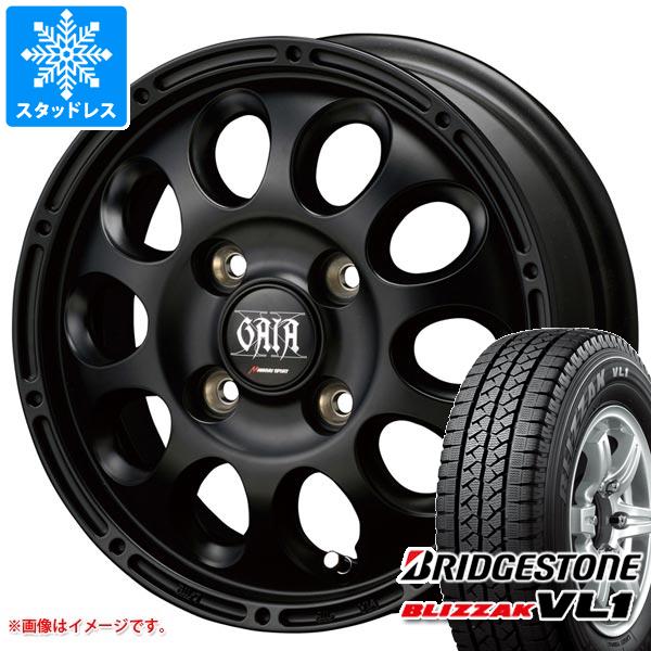 【タイヤ交換対象】キャリイ DA16T用 スタッドレス ブリヂストン ブリザック VL1 145R12 8PR (145/80R12 86/84N相当) ガイア クロス タイヤホイール4本セット