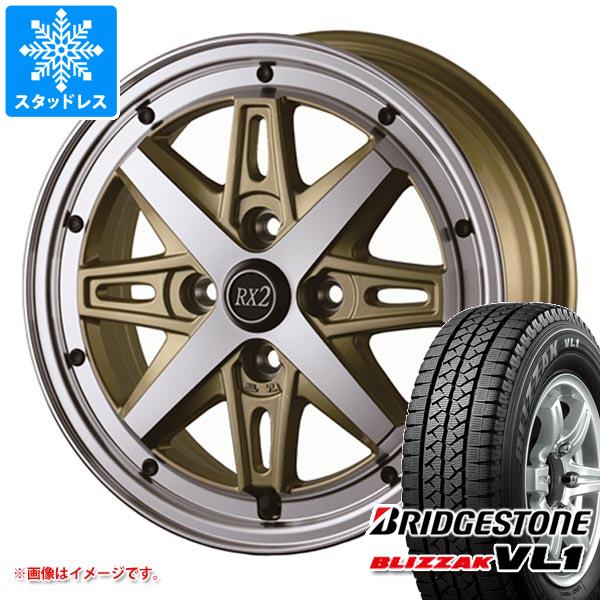 【タイヤ交換対象】エブリイバン DA17V用 スタッドレス ブリヂストン ブリザック VL1 145R12 8PR (145/80R12 86/84N相当) ドゥオール フェニーチェ RX2 タイヤホイール4本セット