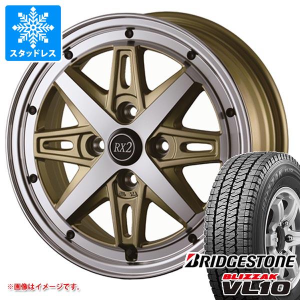 【タイヤ交換対象】ハイゼットトラック S500系用 スタッドレス ブリヂストン ブリザック VL10 145/80R12 80/78N (145R12 6PR相当) ドゥオール フェニーチェ RX2 タイヤホイール4本セット