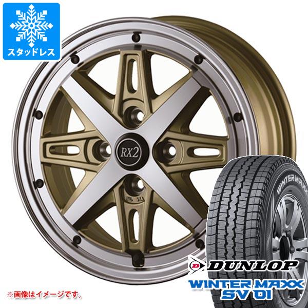 【タイヤ交換対象】キャリイ DA16T用 スタッドレス ダンロップ ウインターマックス SV01 145/80R12 80/78N (145R12 6PR相当) ドゥオール フェニーチェ RX2 タイヤホイール4本セット