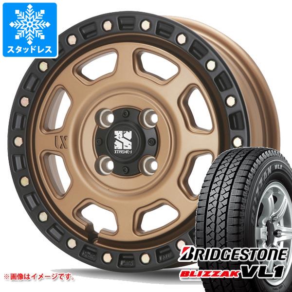 【タイヤ交換対象】エブリイバン DA17V用 スタッドレス ブリヂストン ブリザック VL1 145R12 8PR (145/80R12 86/84N相当) MLJ エクストリームJ XJ07 タイヤホイール4本セット