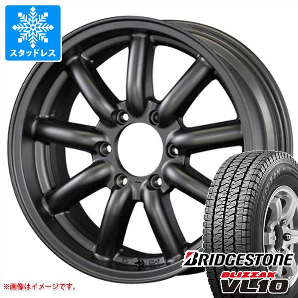 【タイヤ交換対象】ハイエース 200系用 スタッドレス ブリヂストン ブリザック VL10 195/80R15 107/105N ファブレス ヴァローネ MC-9 タイヤホイール4本セット