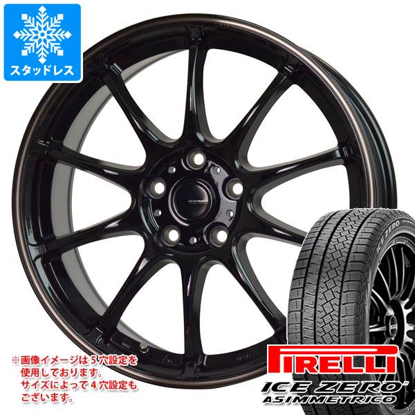 【タイヤ交換対象】スタッドレスタイヤ ピレリ アイスゼロアシンメトリコ 195/60R17 90H ＆ ジースピード P-07 7.0-17 タイヤホイール4本セット195/60-17 PIRELLI ICE ZERO ASIMMETRICO