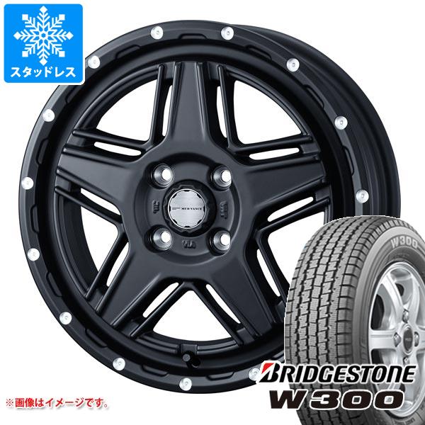 【タイヤ交換対象】キャリイ DA16T用 2025年製 スタッドレス ブリヂストン W300 145/80R12 80/78N (145R12 6PR相当) マッドヴァンス07 タイヤホイール4本セット