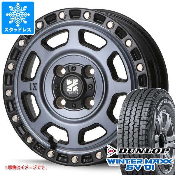 【タイヤ交換対象】キャリイ DA16T用 スタッドレス ダンロップ ウインターマックス SV01 145R12 6PR (145/80R12 80/78N相当) MLJ エクストリームJ XJ07 タイヤホイール4本セット