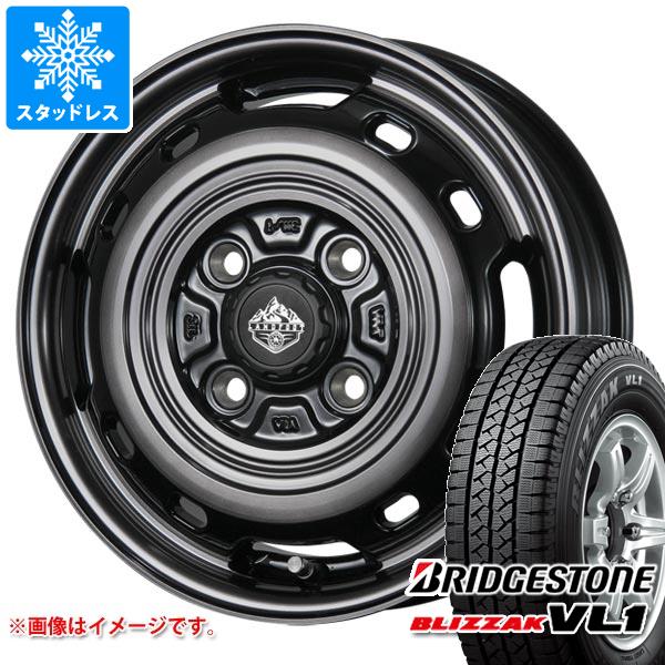 【タイヤ交換対象】ハイゼットカーゴ S320系用 スタッドレス ブリヂストン ブリザック VL1 145R12 8PR (145/80R12 86/84N相当) ランドフット XFG タイヤホイール4本セット